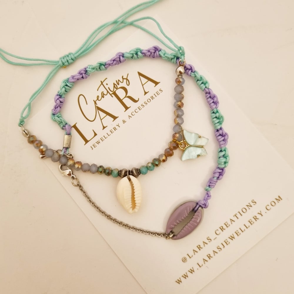 Set of 2 anklets