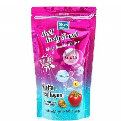 مقشر الجسم بملح الغلوتا ومستخلص الطماطم وايت بلس يوكو 350مل