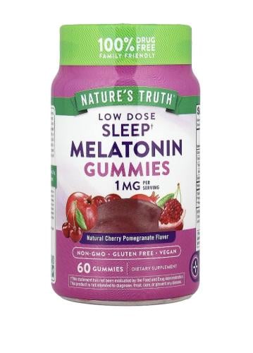 ميلاتونين النوم منخفضة الجرعة نكهة الكرز الطبيعية 60 قطعة