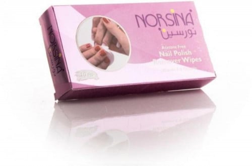 نورسين مناديل لإزالة طلاء الأظافر خالي من الأسيتون 10مناديل
