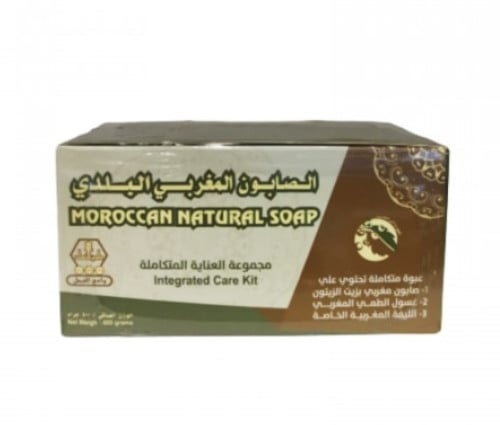 الصابون المغربي البلدي مجموعة العناية المتكاملة وادي النحل 400جرام