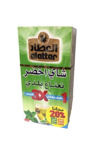 العطار شاي أخضر بالنعناع بلدي 12 ظرف