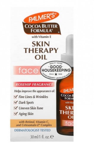 بالمرز تركيبة زبدة الكاكاو بفيتامين هـ زيت علاجي للبشرة برائحة عطر ثمر الورد يساعد على تحسين الخطوط الدقيقة والتجاعيد البقع الداكنة والبشرة غير المتناسقة وشيخوخة البشره 30مل