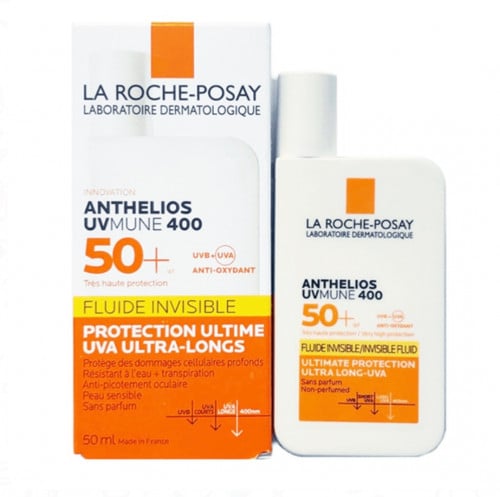 لاروش بوزاي واقي شمس سائل انثيليوس لحماية فائقة من أشعة الشمس فوق البنفسجية للبشرة الحساسة ومقاوم للماء والتعرق 50مل