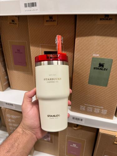 كوب ستانلي x ستاربكس حجم 20oz - بيج واحمر