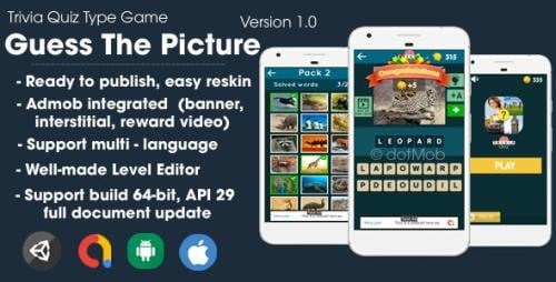 Guess The Picture (Unity Game + Android + iOS + Ad...