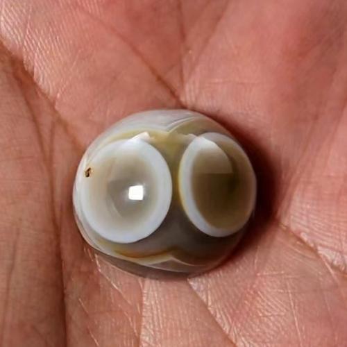 حجر عقيق سليماني هندي طبيعي عينين