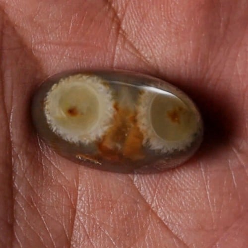 حجر عقيق سليماني هندي طبيعي عينين نوادر