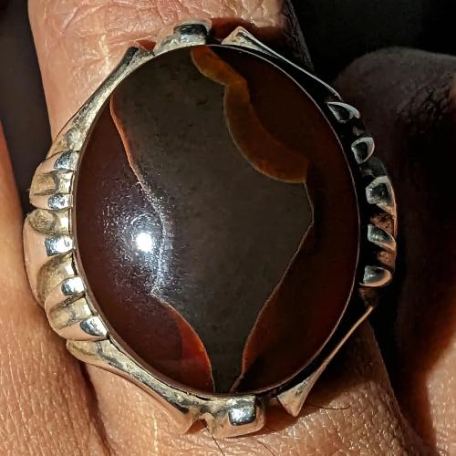 خاتم من نوادر العقيق اليماني صياغة حمادة VIP