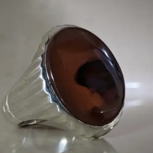 عقيق يماني زيتي مصور صياغة عقيل