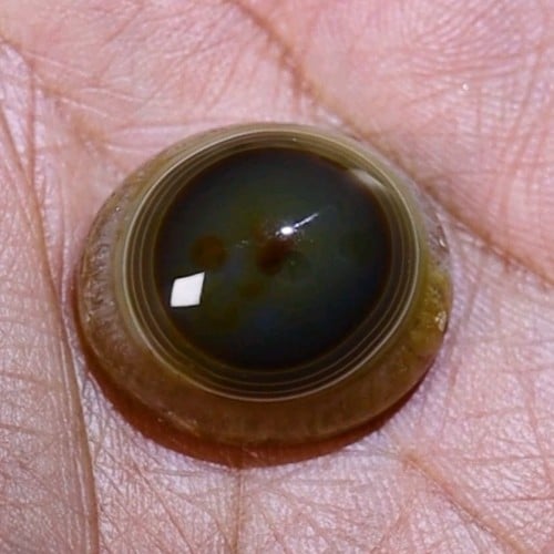 حجر عقيق سليماني هندي طبيعي أطواق مميزة خضراء