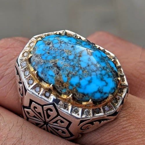 خاتم فيروز نيشابوري طبيعي صياغة حُجت