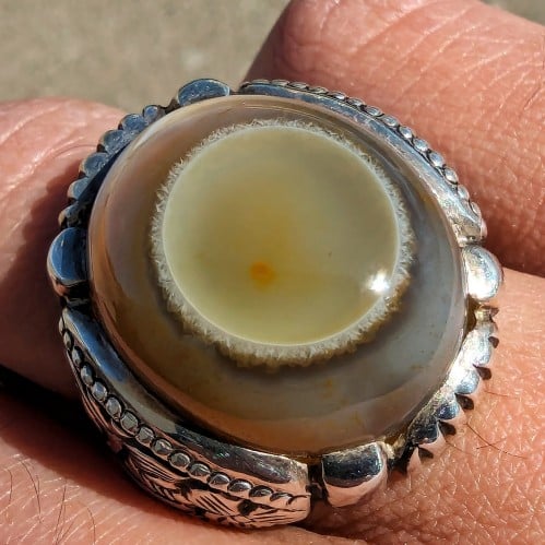 اتم عقيق سليماني هندي طبيعي أخضر عين شمسية كبيرة صياغة إشفاق