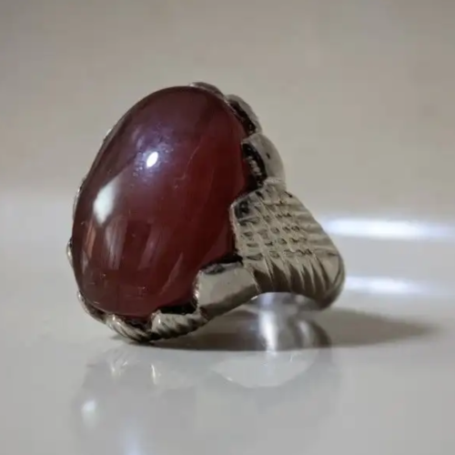 عقيق يماني كبدي صياغة بحرينية