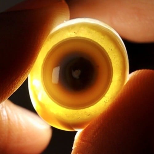 حجر عقيق سليماني هندي طبيعي عين مميزة برموش