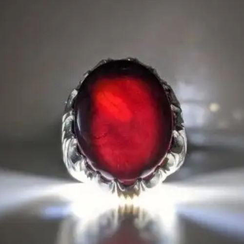 جزع يماني يشف أحمر بطن دموي صياغة عقيل