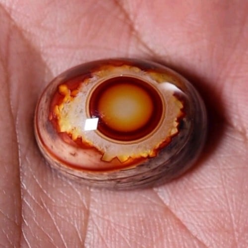 حجر عقيق سليماني هندي برتقالي مع أحمر لون بركاني