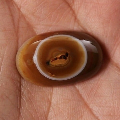 حجر عقيق سليماني هندي طبيعي أصلي بافوري بني