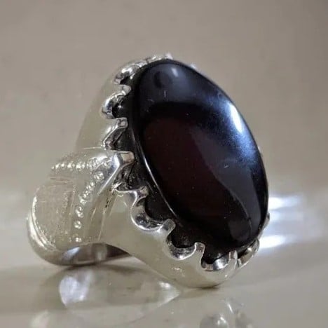 خاتم عقيق كرزي صياغة حماده