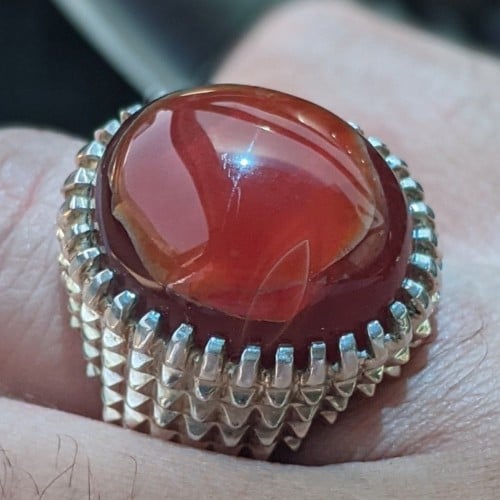 عقيق يماني فل زعفران صياغة حمادة VIP