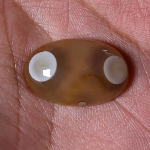 حجر عقيق سليماني هندي طبيعي عينين