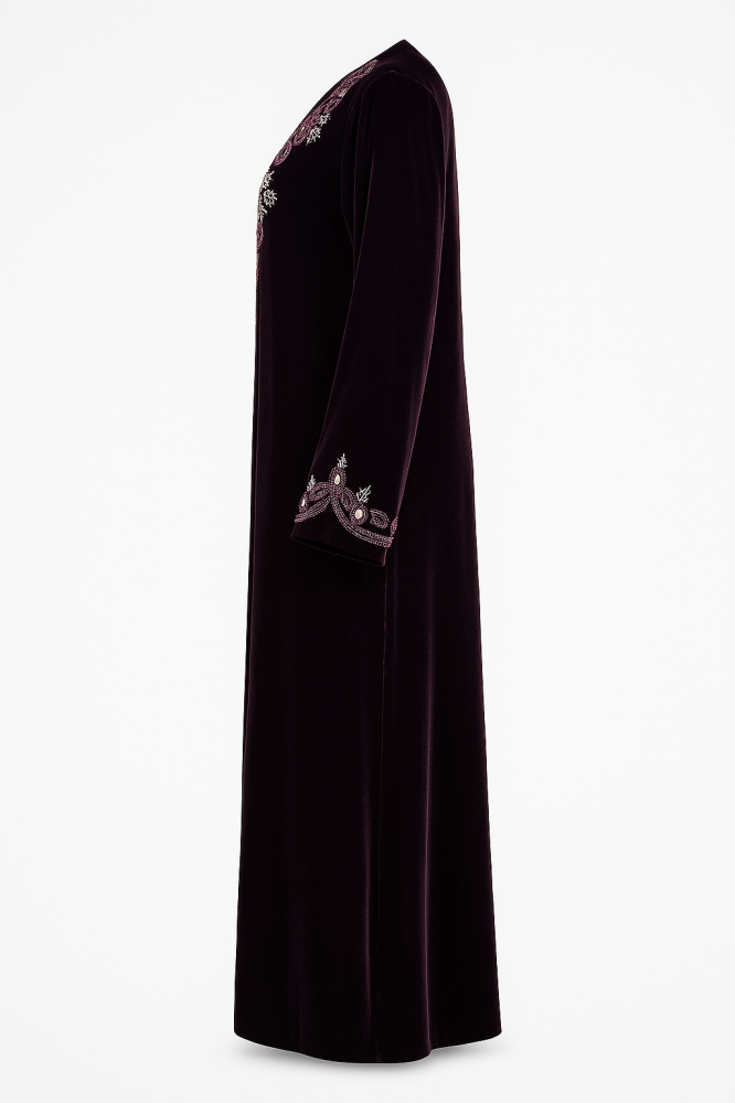 جلابيه مخمل شك مطرز