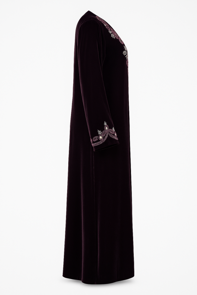 جلابيه مخمل شك مطرز