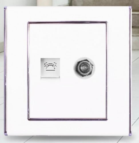 فيش دش+هاتف أبيض/رمادي 7*7 V3