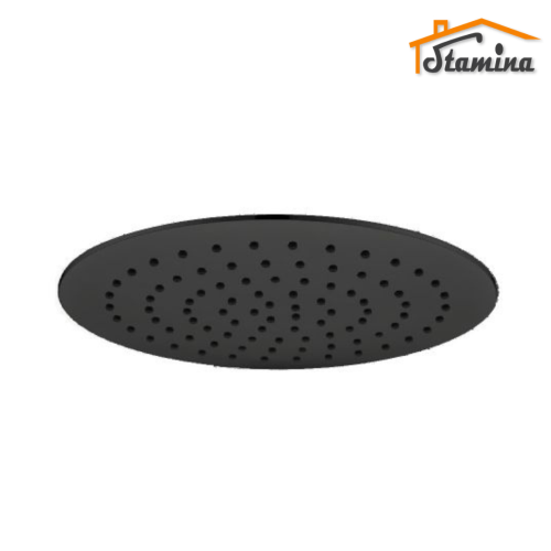 طاسة دش مطري ستانلس ستيل مدور أسود ستامينا