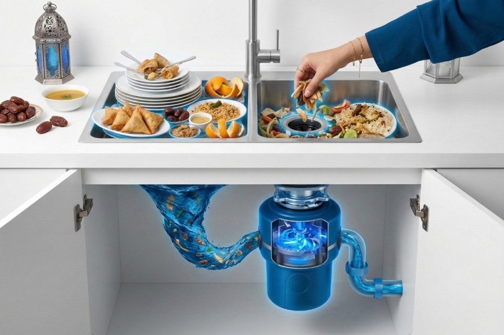 لماذا أصبحت مكائن التخلص من فضلات الطعام ضرورة في مطبخك السعودي برمضان