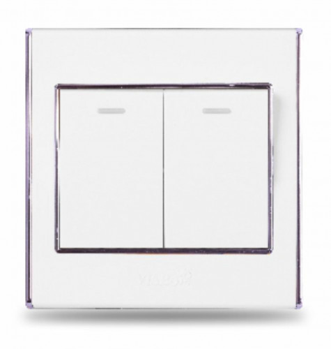 مفتاح مزدوج أبيض/رمادي 7*7 V3