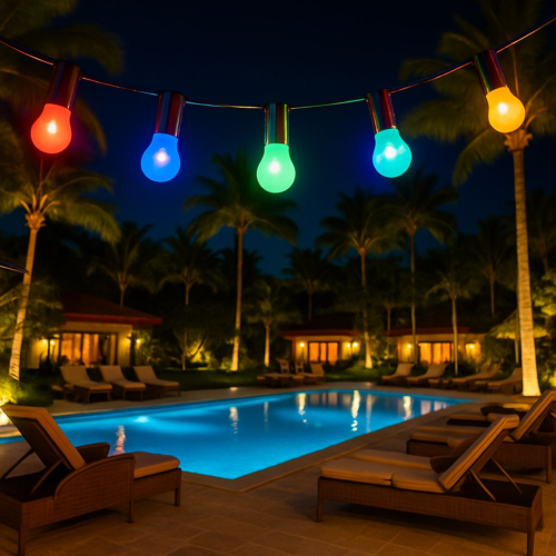 عقد لمبات خارجية 35 متر 28 لمبة