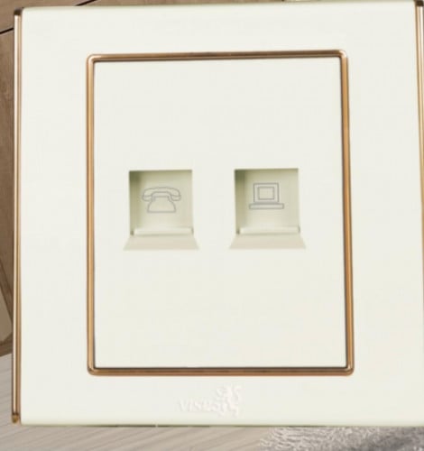 فيش كمبيوتر+هاتف لؤلؤي ذهبي 7*7 V3