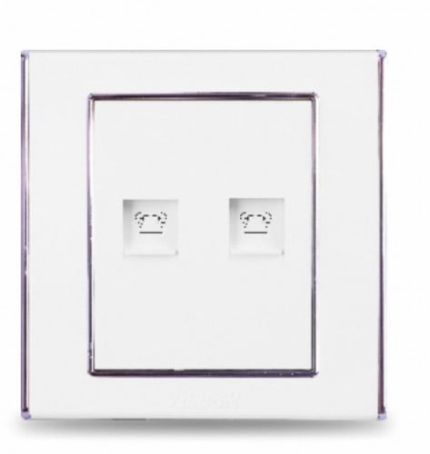 فيش هاتف مزدوج أبيض/رمادي 7*7 V3