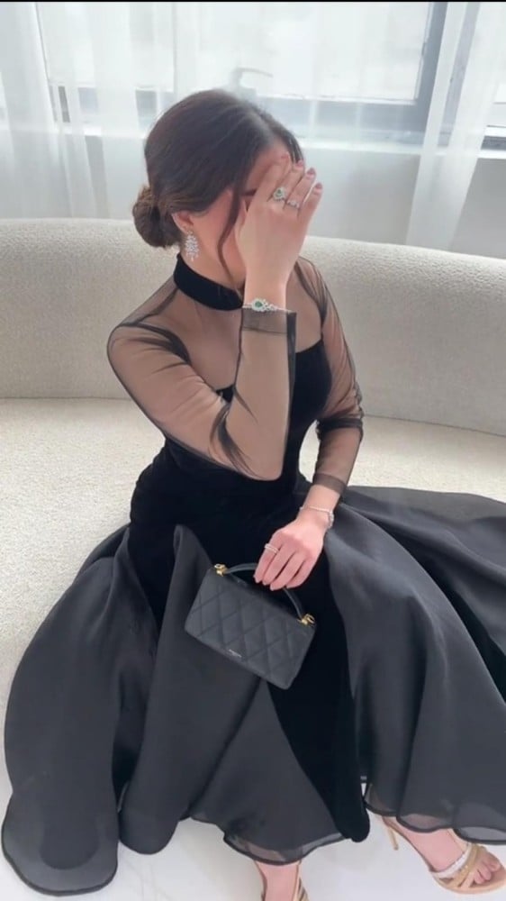 فستان مخمل الشتاء الجميل