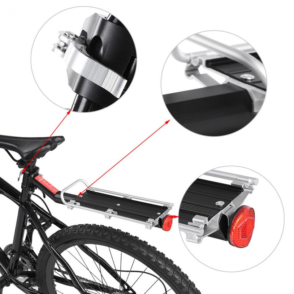 Bicycle Rear Rack Seat post Fixation With Support Arms and Sides