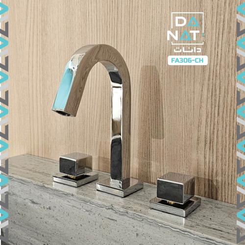 خلاط مغسلة ثلاث فتحات كروم FA306-CH