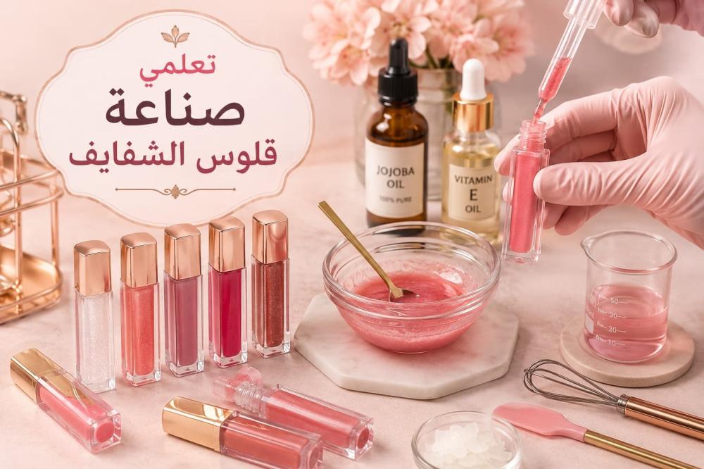 تعلمي صناعة قلوس الشفايف وأسرار تركيب الليب جلوس