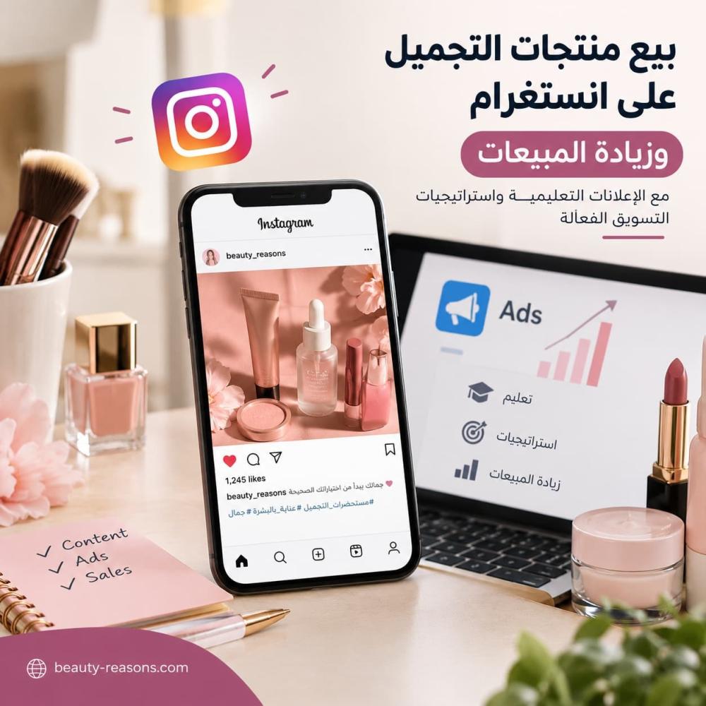 بيع منتجات التجميل على انستغرام وزيادة المبيعات