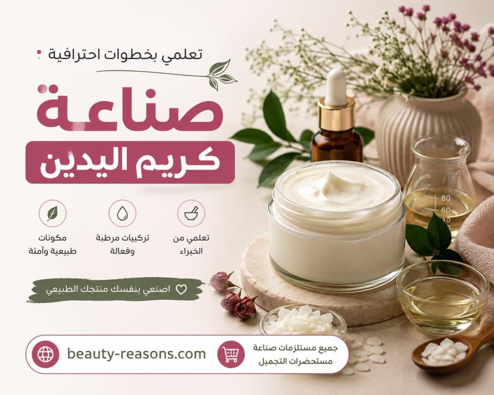 صناعة كريم اليدين باحتراف | تعلمي صناعة الكريمات