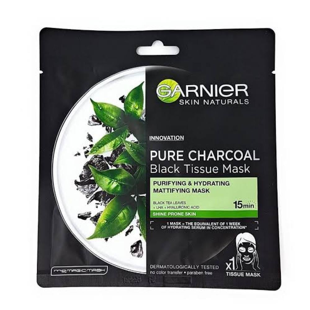 غارنيية قناع يرطب وينقي ويخفف مظهر المسامات ( طحالب + فحم طبيعي )