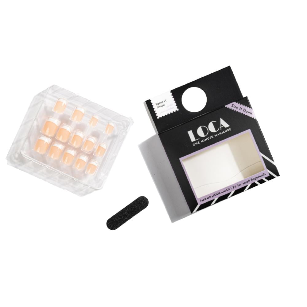 لوكا اظافر صناعية شكل طبيعيي لون فرنسي  N2