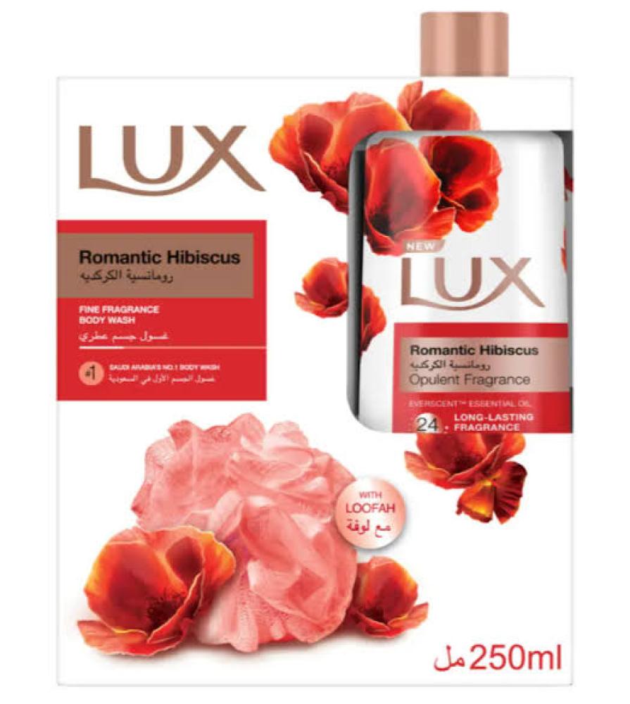 لوكس غسول الجسم رومانسية الكركدية مع ليفة 250 مل