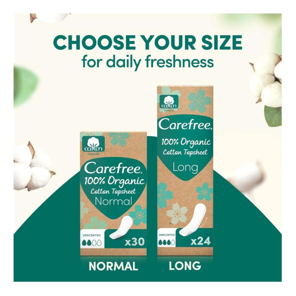 كير فري فوط نسائية يومية قطن طبيعي حجم عادي بدون عطر 30 فوطه