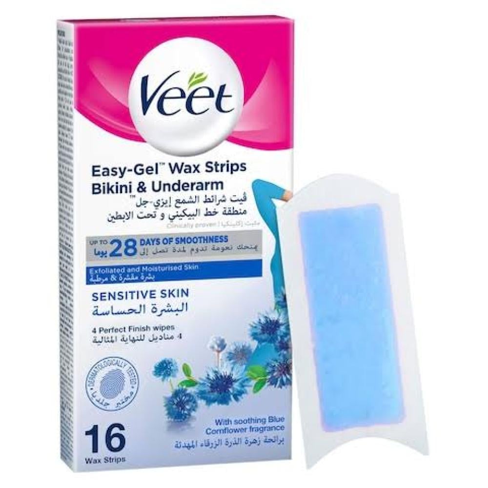 فيت شرائح الشمع لبشرة حساسة خاص بالبيكيني وتحت الابطين 16 شريحه