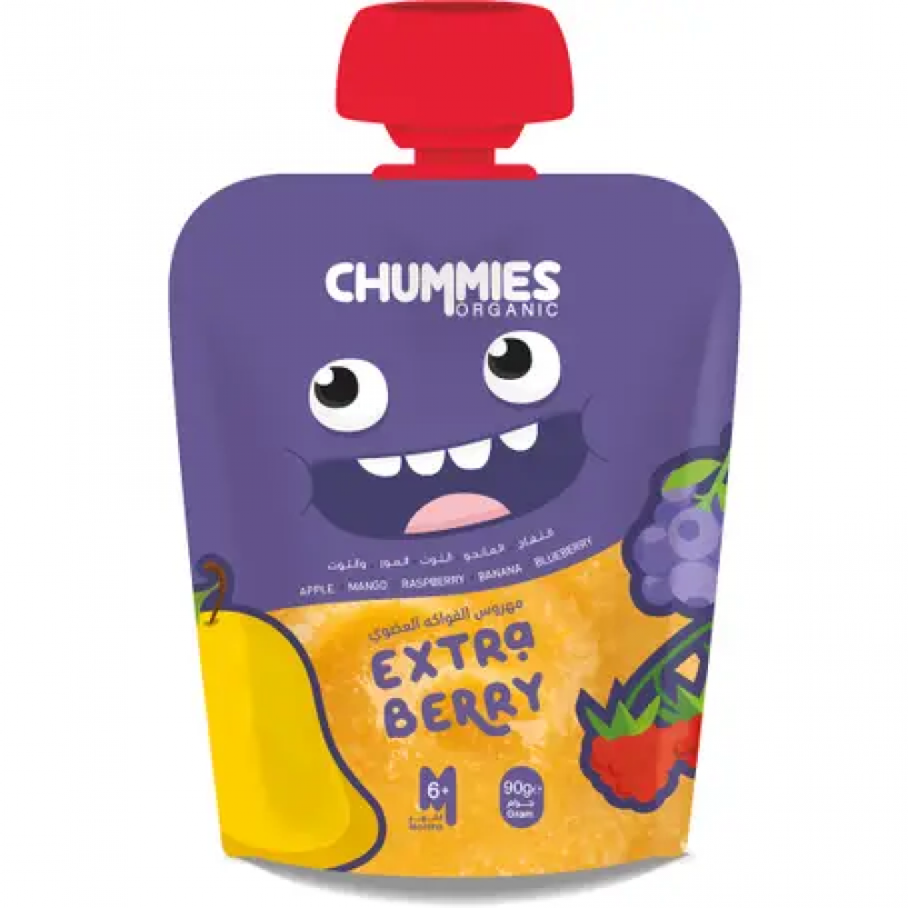 تشاميز اورجانيك طعام اطفال اكسترا بيري 90 جم +6 شهور