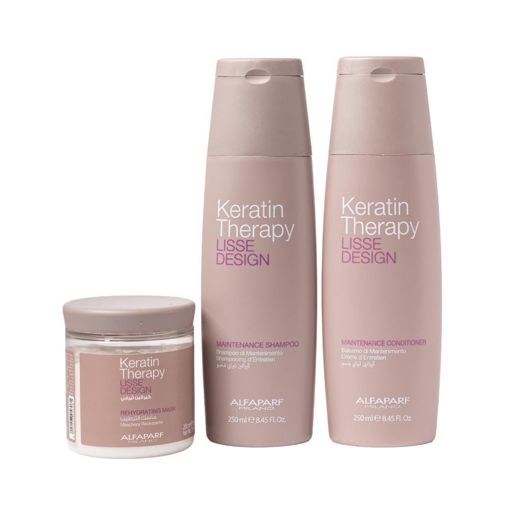 كيراتين ثيرابي مجموعة العناية وترطيب الشعر شامبو +بلسم +ماسك