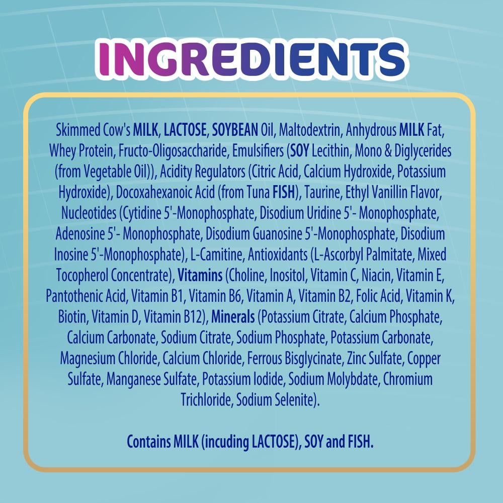 أسيندا حليب نكهة الفانيليا للنمو 3 سنوات فأكثر، 800 جم