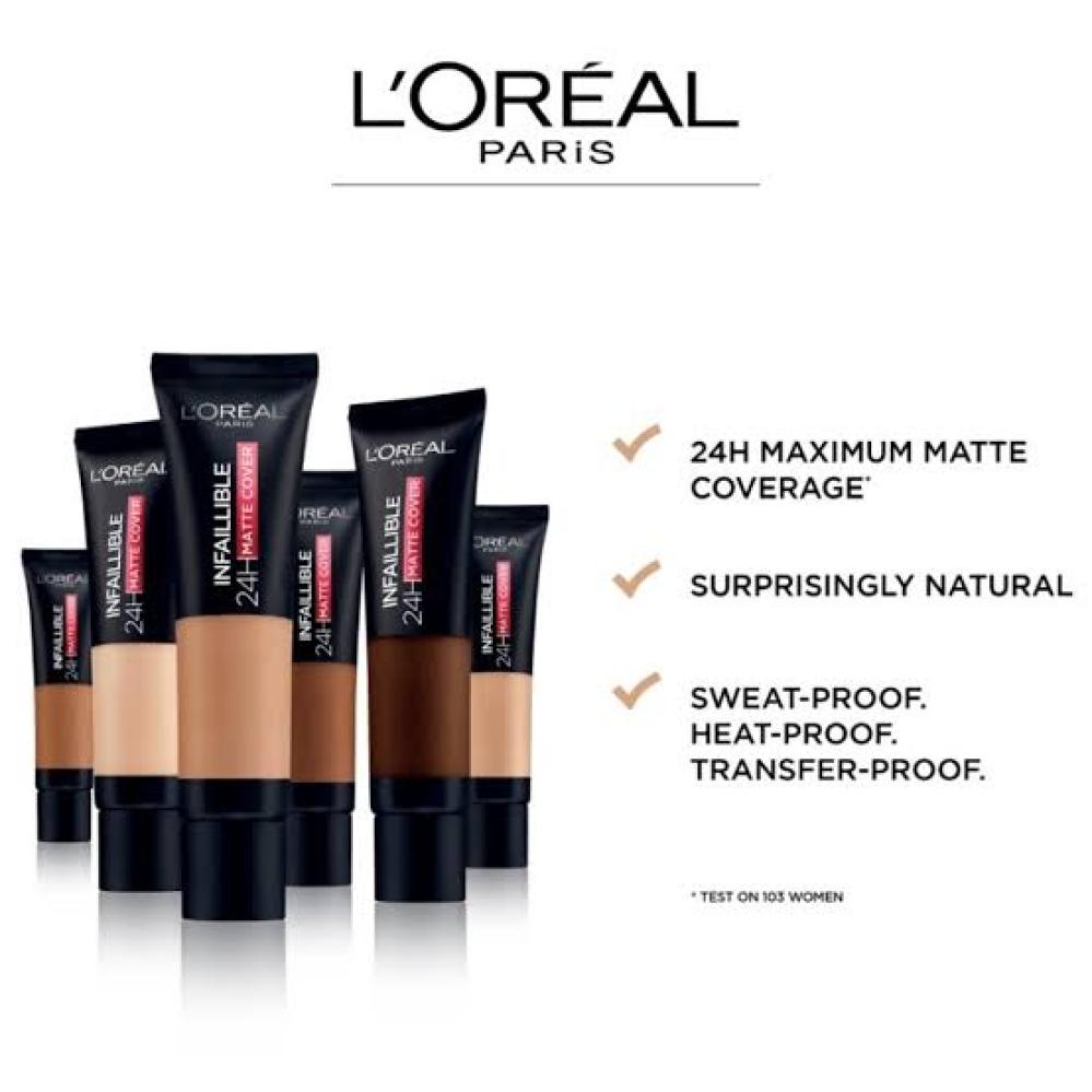 لوريال كريم اساس انفيليبل مات كوفر 145