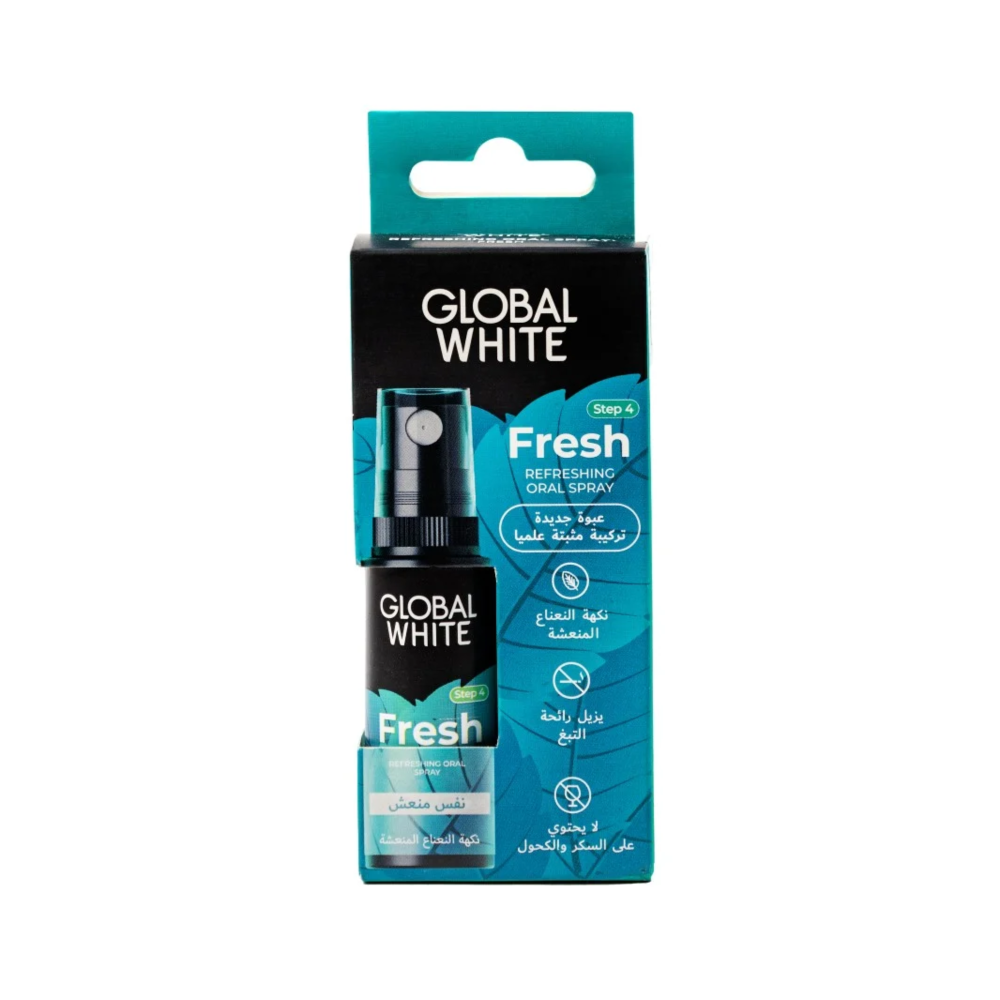 جلوبال وايت بخاخ معطر للفم بنكهة النعناع المنعش 15 مل